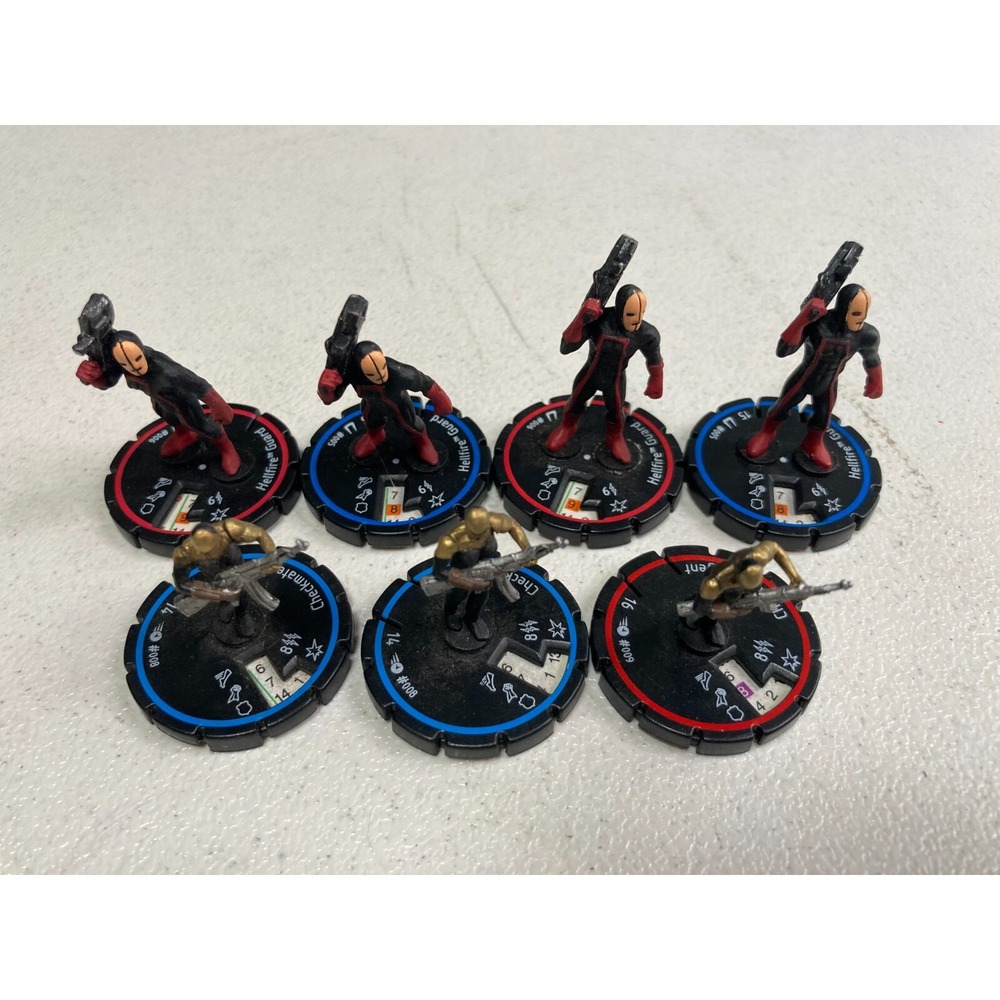 HeroClix Marvel Miniature Lot of 7 Wizkids Marvel Checkmate Agent Hellfire Guard